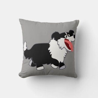 Almofada Travesseiro de Collie da Fronteira de Cartoon Feli