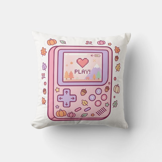 Almofada Travesseiro de Console Portátil Pastel Kawaii Retr (Frente)