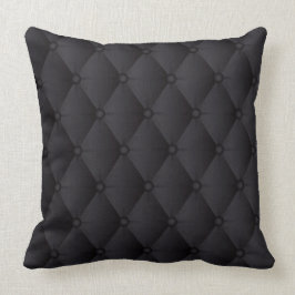 Almofada Travesseiro de couro adornado preto luxuoso do