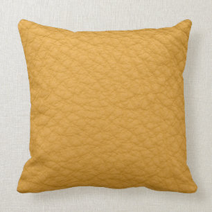Almofada Travesseiro de couro amarelo dourado do impressão