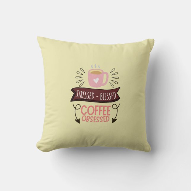 Almofada Travesseiro de Cozy Coffee Lover - Rustic Cafe Vib (Frente)