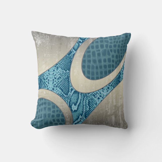 Almofada Travesseiro de croc Abstrato azul (Frente)