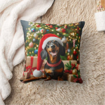 travesseiro de dachshund de natal