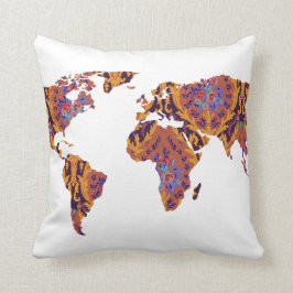 Almofada Travesseiro de Declaração do Mapa Mundial Padrão d