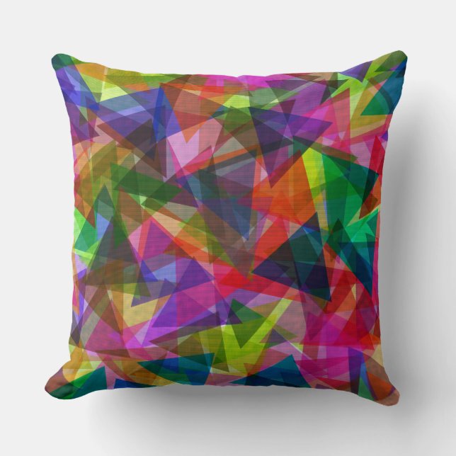 Almofada Travesseiro de Decoração Mosaica Triangular Geomét (Frente)