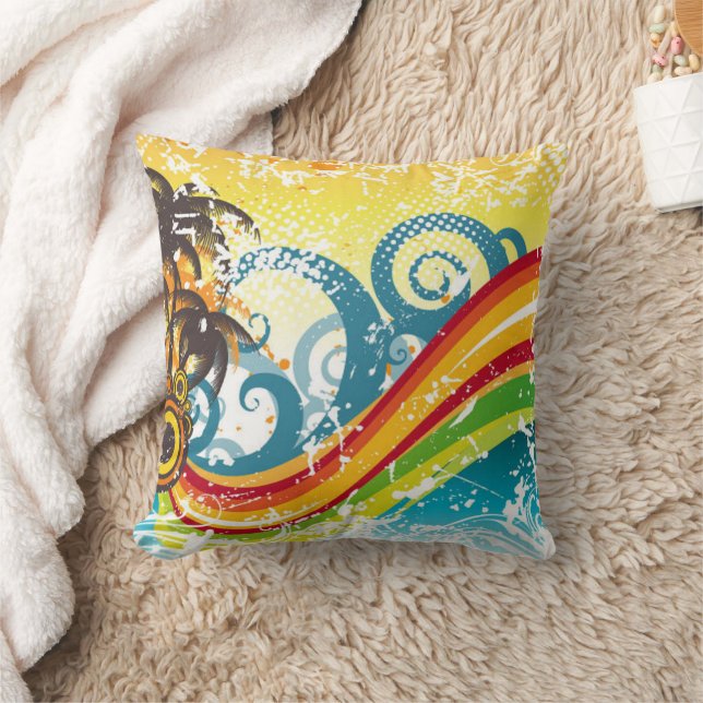 Almofada Travesseiro de deoração de espirais tropicais (Cobertor)