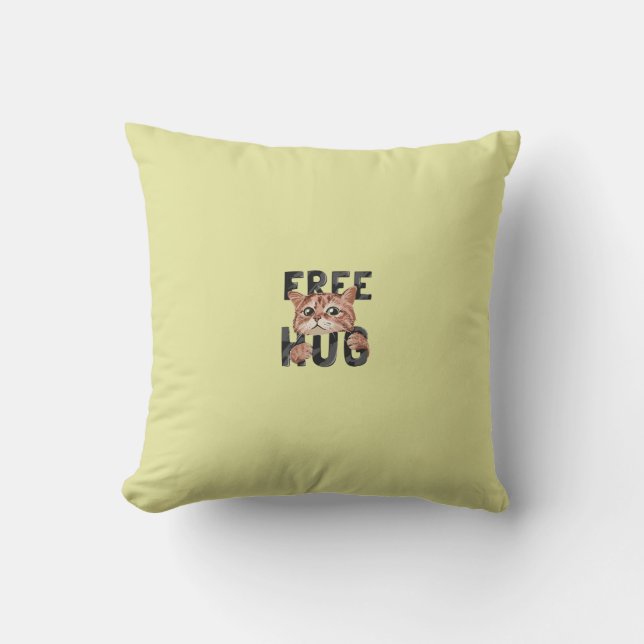 Almofada Travesseiro de Design de Hug Gratuito | Cozy Felin (Frente)