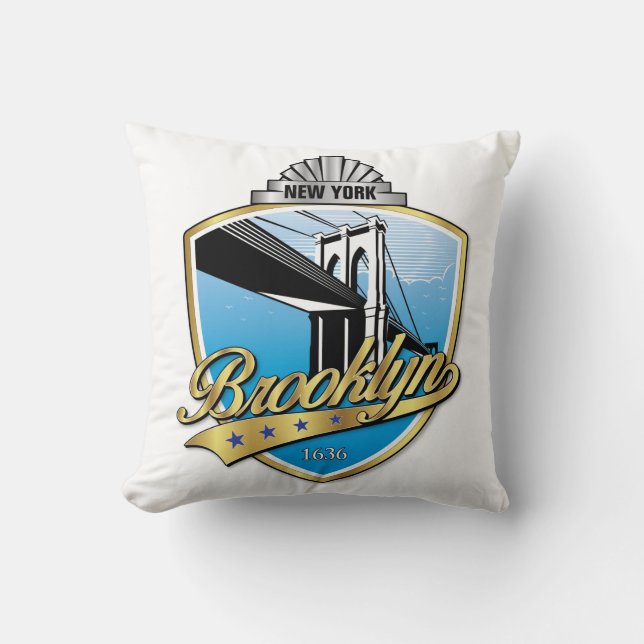 Almofada Travesseiro de Design de logotipo Brooklyn (Frente)