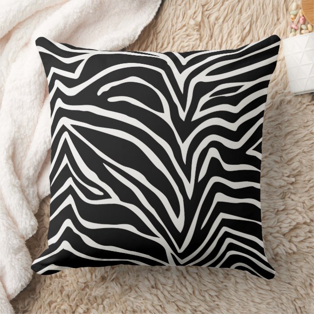 Almofada Travesseiro de Design Zebra branca preto e esbranq (Cobertor)