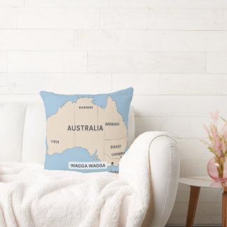 Almofada Travesseiro de Destaque do Mapa da Austrália Vinta