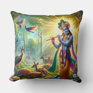 Almofada Travesseiro de Deus Hindu Krishna c/ Om Design no 