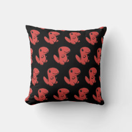 Almofada Travesseiro de dinossauro bebê - Preto e vermelho