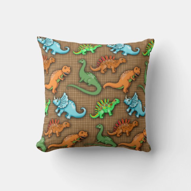 Almofada Travesseiro de Dinossauros Fofos para Crianças (Frente)