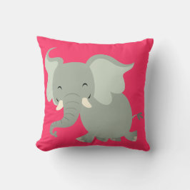 Almofada Travesseiro de Elefante de Desenho Animado Alegre 