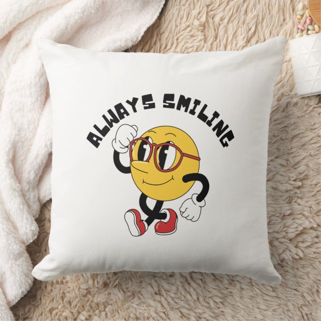 Almofada Travesseiro de Emoji Fofo Sempre Sorridente (Cobertor)