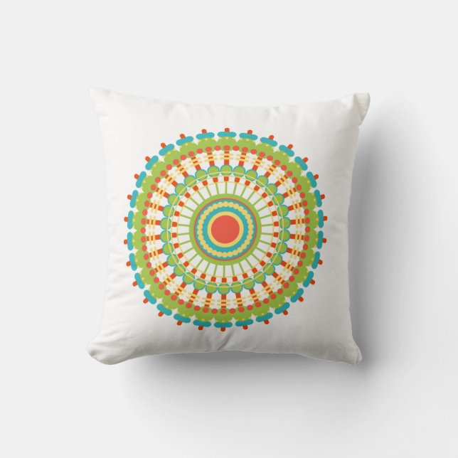 Almofada Travesseiro de Ênfase Branca de Mandala com várias (Frente)