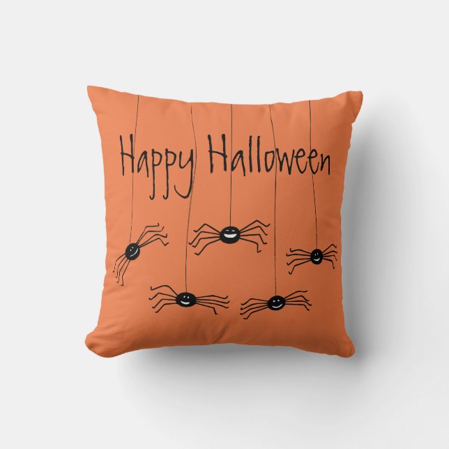 Almofada Travesseiro de Ênfase de Halloween das Aranhas Noj (Frente)