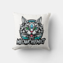 Travesseiro de Ênfase (MEOWCHEMIST, frente e verso