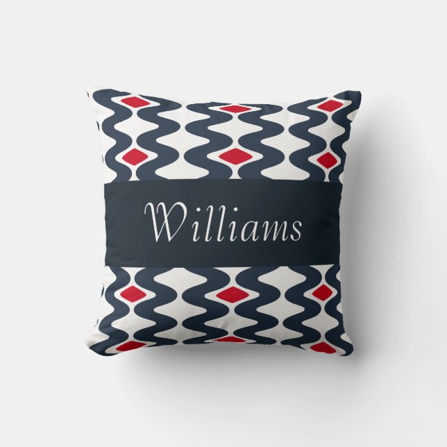 Almofada Travesseiro de espiral vermelho e azul (Frente)