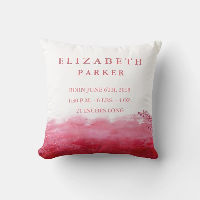 Almofada Travesseiro de Estatísticas de Bebês do Jardim Flo (Frente)