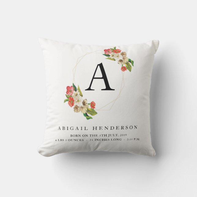 Almofada Travesseiro de Estatísticas Russas de Nascimento P (Frente)