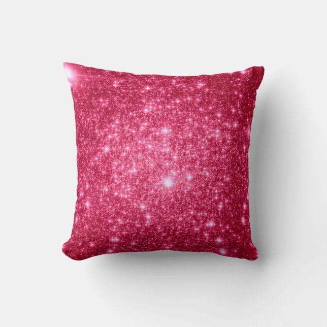 Almofada Travesseiro de Estrelas Rosa Quente (Frente)