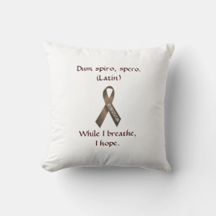 Almofada Travesseiro de Fita de Sobrevivência Marrom cancer