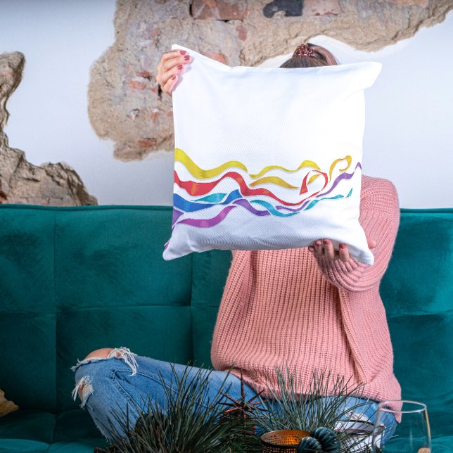 Almofada Travesseiro de fitas multicoloridas (Criador carregado)