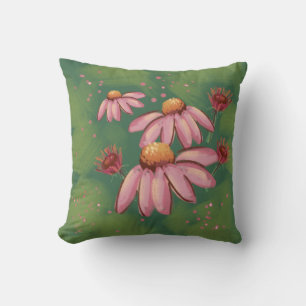 Almofada Travesseiro de Flor Divertido em Pinks & Greens -
