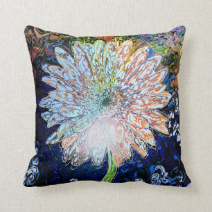 Almofada travesseiro de flores "peter max art style"
