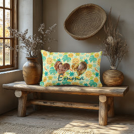 Almofada Travesseiro de Foto Coração Duplo Kawaii Padrão Tr