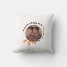 Travesseiro de Foto de Bebês Gêmeos Personalizado