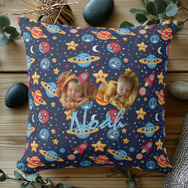 Almofada Travesseiro de Foto Duplo com Padrão Espacial Kawa