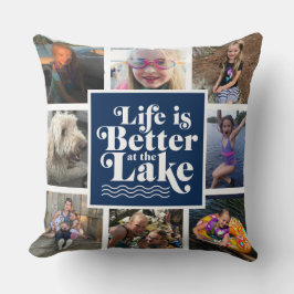 Almofada Travesseiro de Fotografia da Família do Lago Azul