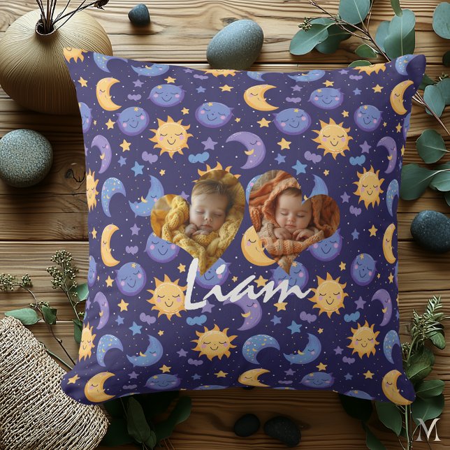 Almofada Travesseiro de fotos duplas com quadros cardíacos  (Criador carregado)