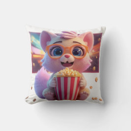 Almofada Travesseiro de Gatinho de Pipoca Fofa