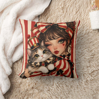 Almofada Travesseiro de Gato Menina do Circo Personalizado