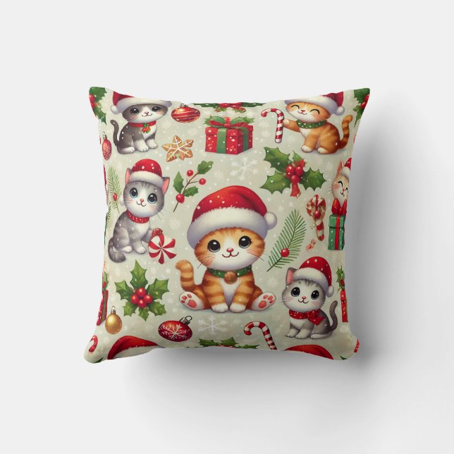 Almofada Travesseiro de gato natalino (Verso)