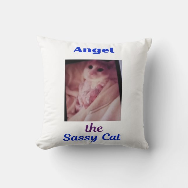 Almofada Travesseiro de Gato Sassy Angel (Frente)