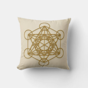 Almofada Travesseiro de Geometria Sagrada do Cubo da Metatr