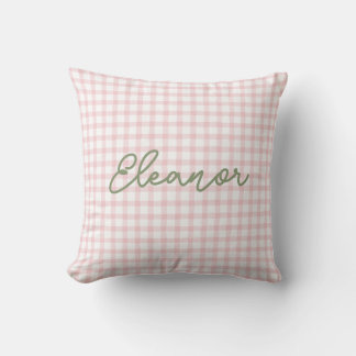 Almofada Travesseiro de Gingham Rosa Personalizado | Bobo