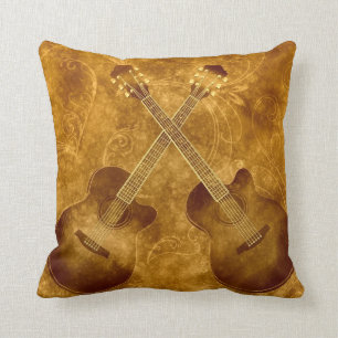 Almofada Travesseiro de guitarras acústicas vintage