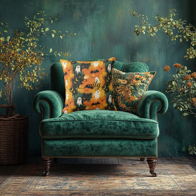 Almofada Travesseiro de Halloween assustador com fantasmas, (Criador carregado)