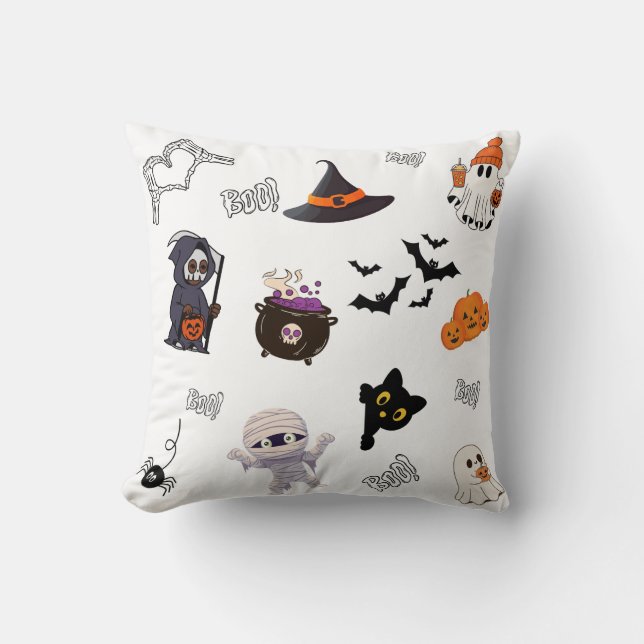 Almofada Travesseiro de Halloween com caracteres bonitos (Frente)