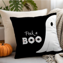 Travesseiro de Halloween com Fantasma a espreitar