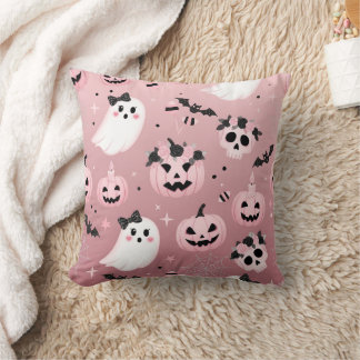 Almofada Travesseiro de halloween rosa assustador