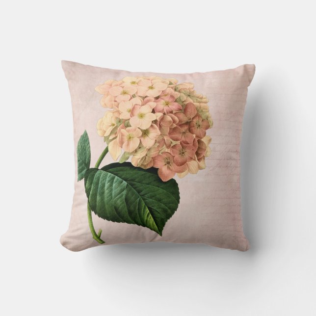 Almofada Travesseiro de Hydrangea Pêssego Redoute (Frente)
