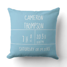 Travesseiro de infantário azul personalizável