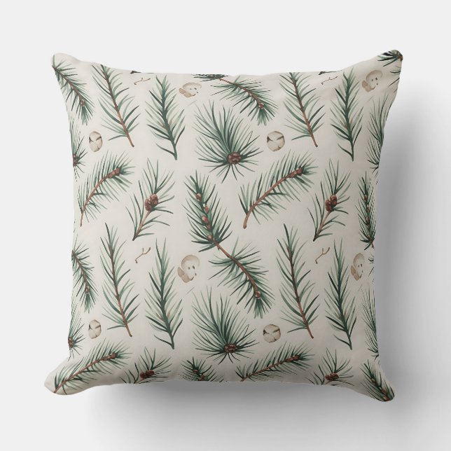 Almofada Travesseiro de inverno com floco de neve moderno - (Frente)