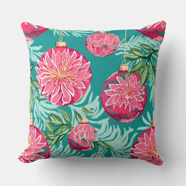 Almofada Travesseiro de inverno com floco de neve moderno - (Frente)